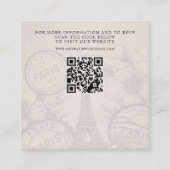 Paris Passport Wedding QR Informatiekaartje (Voorkant)