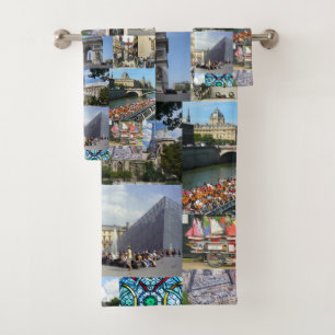 Paris Photo Collage Bad Handdoek