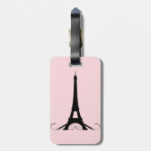 Paris Pink Eiffel Tower Bagagelabel (Achterkant verticaal)