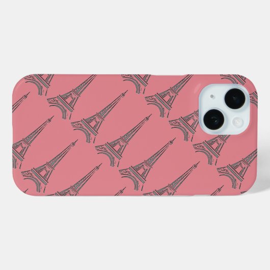 Paris Pink Eiffel Tower Case-Mate iPhone Case (Achterkant (horizontaal))