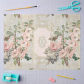  Paris Pink Gold Floral Ephemera ontkoppeling Tissuepapier (Craft)