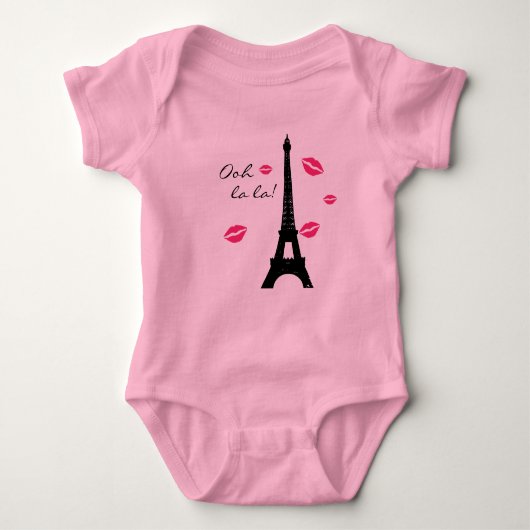 Paris Pink Kisses TuTu Bodysuit (Voorkant)