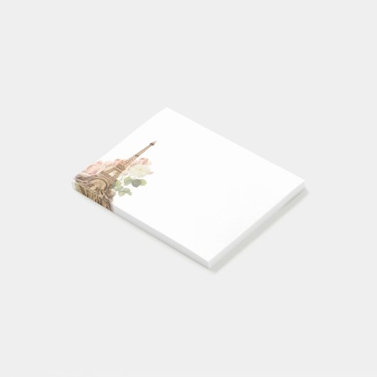 Paris Pink Rose Romantic Post-it Notes (Schuin)
