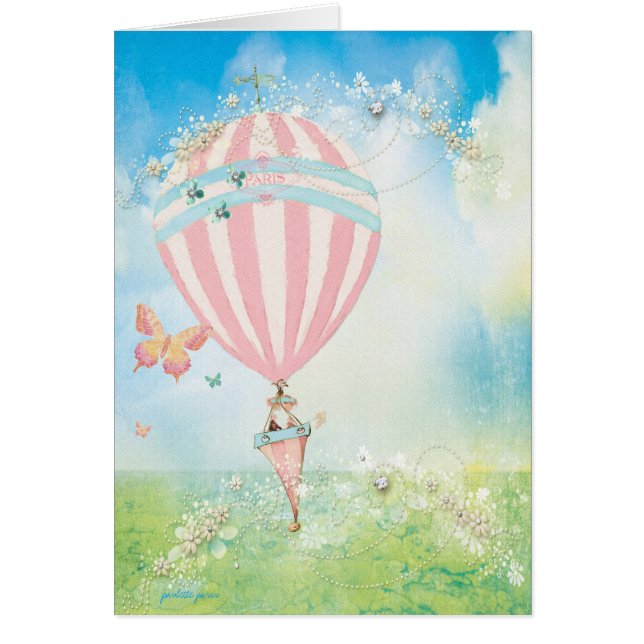 Paris Pink Stripe Ballon d'aaire (Voorkant)