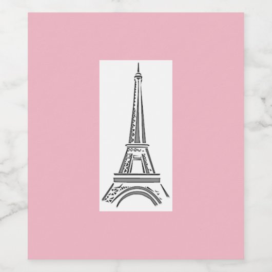 Paris Pink Thleed Eiffel Tower Party Wijn Etiket (Enkel label)