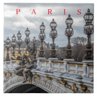 Paris Pont Alexandre III lampadaires carreaux de c