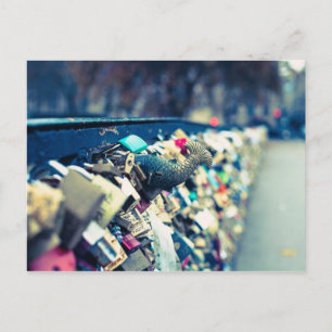 Paris Pont des Arts Love Locks Foto Ansichtkaart Briefkaart