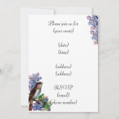 Paris Postcard Bird sur invitation Lilacs (Dos)