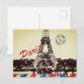 Paris Postcard Feestdagenkaart (Voorkant / Achterkant)