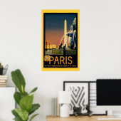 Paris - Poster Vintage voyage (Bureau à domicile)