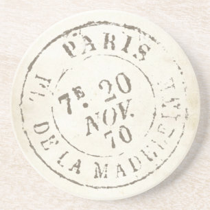 Paris Postmark French Carte Postale France Zandsteen Onderzetter