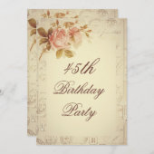  Paris Postmarks Chic Rozen 45th Birthday Kaart (Voorkant / Achterkant)