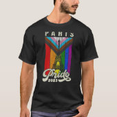 Paris Pride 2023 Eiffel Tower Progress Flag T-shirt (Voorkant)