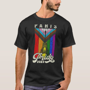 Paris Pride 2023 Eiffel Tower Progress Flag T-shirt