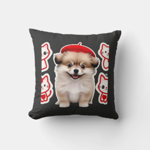 Paris Pup & Kitty Crew � Cute Beret Hond en Kat Kussen
