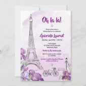 Paris Purple Iris French Bridal Show Invitation (Devant)