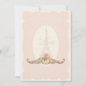 Paris Quinceañera Blush Gold w Chandelier Kaart (Achterkant)