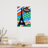 Paris Reizen Pop Art Poster (Keuken)