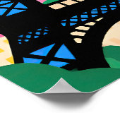 Paris Reizen Pop Art Poster (Hoek)