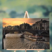 Paris River Wall Art Cityscape Sunset Scene (Neutre)