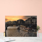 Paris River Wall Art Cityscape Sunset Scene (Mariage)