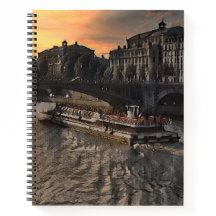 Paris River Wall Art Cityscape Sunset Scene