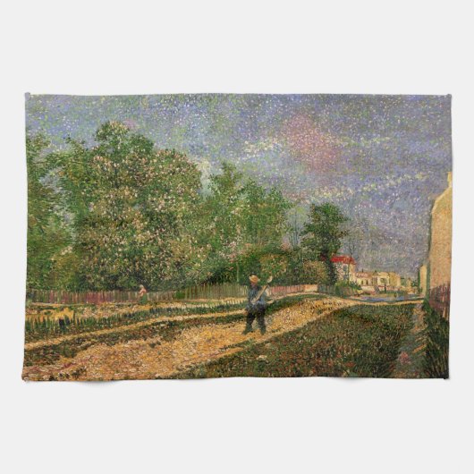 Paris Road with Peasant by Vincent van Gogh Theedoek (Horizontaal)