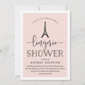 Paris Romance Lingerie Shower Invitation Kaart (Voorkant)