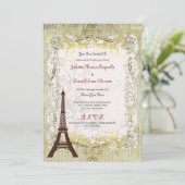 Paris Romantic Style Wedding Kaart (Staand voorkant)