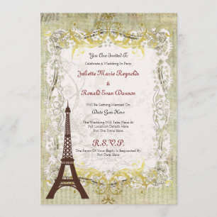 Paris Romantic Style Wedding Kaart
