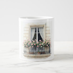 Paris Roos Balkon Aquarel Extra Grote Beker
