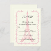 Paris rose Tour Eiffel destination mariage RSVP (Devant / Derrière)
