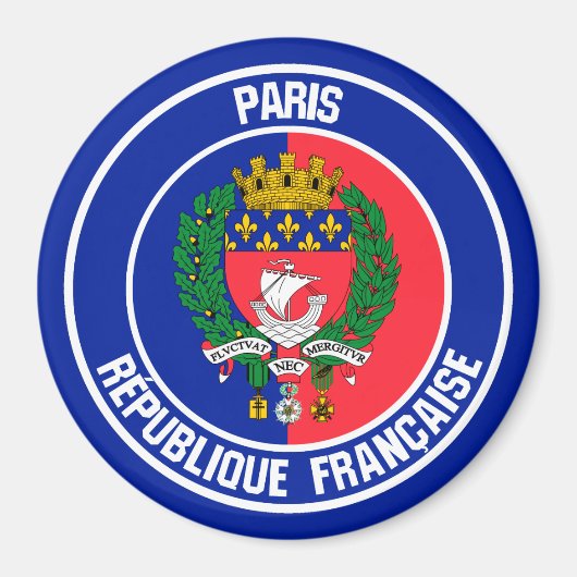 Paris Round Emblem Magneet (Voorkant)