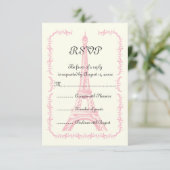 Paris roze Eiffeltoren bestemming bruiloft RSVP (Staand voorkant)