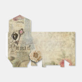 Paris Roze Roses Lock & Key Shabby Chic Bedankdoosjes (Uitgevouwen)