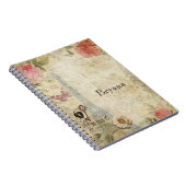 Paris Roze Roses Lock & Key Shabby Chic Notitieboek (Rechterzijde)
