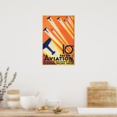 PARIS SALON DE AVIATION 1926 Design Poster vintage (Cuisine)