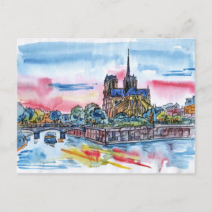 Paris schets ansichtkaart briefkaart
