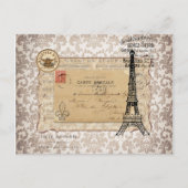 Paris  Shabby Chic Eiffel Tower Briefkaart (Voorkant)