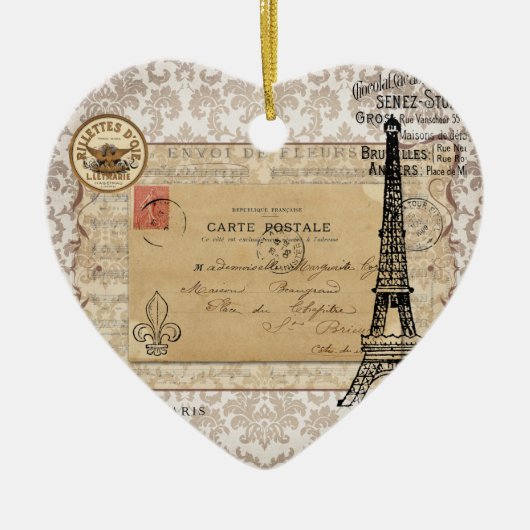 Paris  Shabby Chic Eiffel Tower Keramisch Ornament (Voorkant)