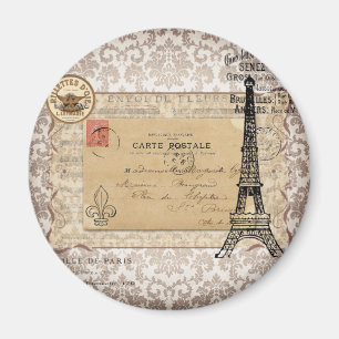 Paris  Shabby Chic Eiffel Tower Magneet
