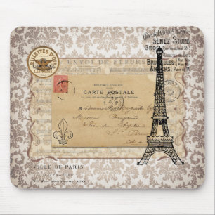 Paris  Shabby Chic Eiffel Tower Muismat