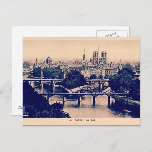 Paris  Sights Briefkaart (Voorkant / Achterkant)