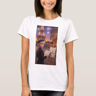 Paris Sketchbook Vuurwerk Nacht T-Shirt