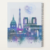 Paris Skyline - Aquarelle bleu (Dos)