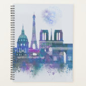 Paris Skyline - Aquarelle bleu (Devant)