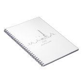 Paris skyline avec coordonnées carnet (Côté Droit)