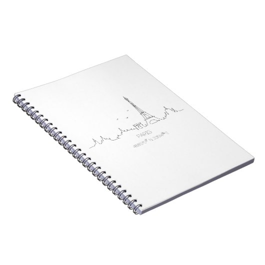 Paris skyline avec coordonnées carnet (Côté Droit)
