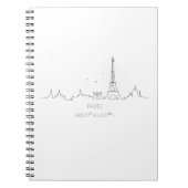 Paris skyline avec coordonnées carnet (Devant)