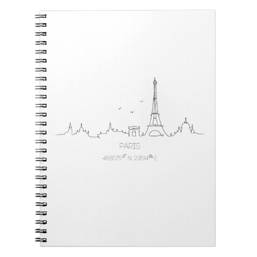 Paris skyline avec coordonnées carnet (Devant)